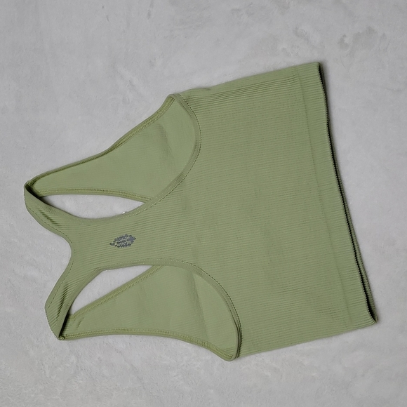 FP Movement Free Throw Crop Tank Top Brushed Pistachio Small Ribbed Racerback S - Picture 6 of 13